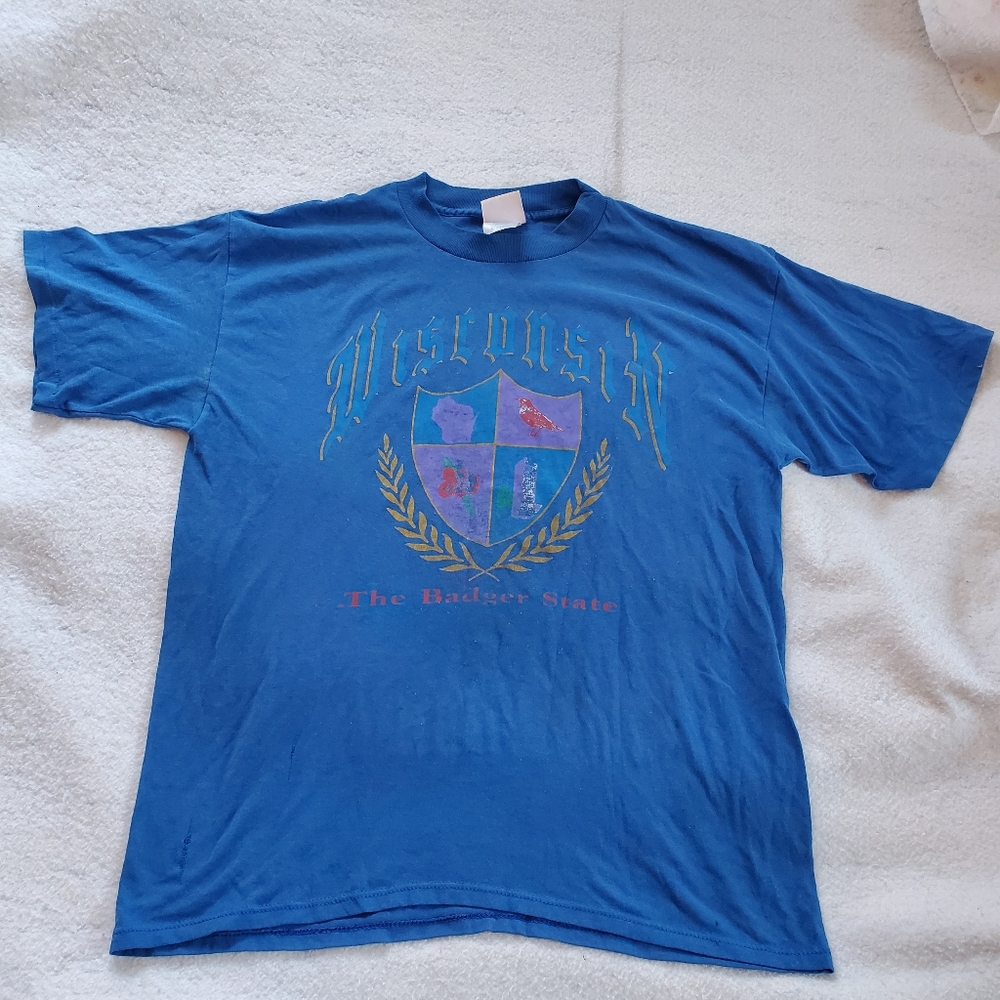 Wisconsin The Badger State T-Shirt, Sz XXL, Made in USA
